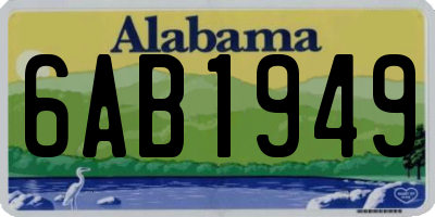 AL license plate 6AB1949