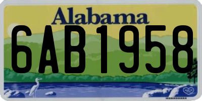 AL license plate 6AB1958
