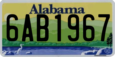 AL license plate 6AB1967