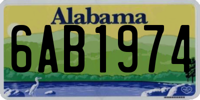 AL license plate 6AB1974