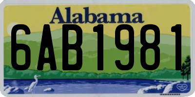 AL license plate 6AB1981