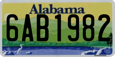 AL license plate 6AB1982