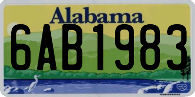 AL license plate 6AB1983