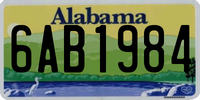 AL license plate 6AB1984