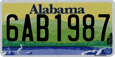 AL license plate 6AB1987