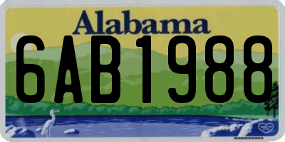 AL license plate 6AB1988