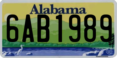 AL license plate 6AB1989