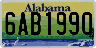 AL license plate 6AB1990