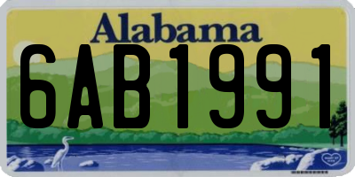 AL license plate 6AB1991