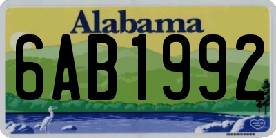 AL license plate 6AB1992
