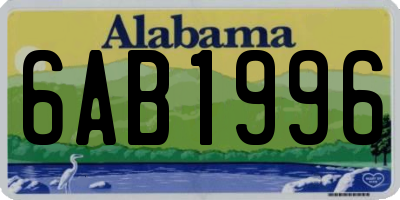 AL license plate 6AB1996