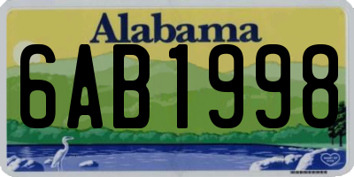 AL license plate 6AB1998