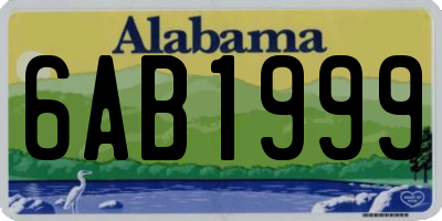 AL license plate 6AB1999