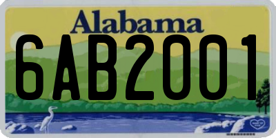 AL license plate 6AB2001