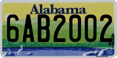 AL license plate 6AB2002
