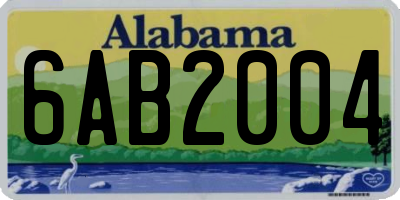 AL license plate 6AB2004
