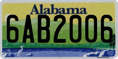 AL license plate 6AB2006