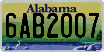 AL license plate 6AB2007