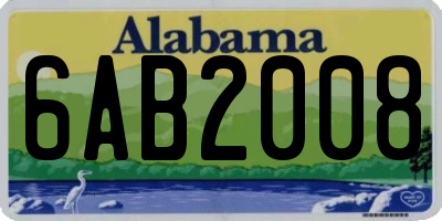 AL license plate 6AB2008
