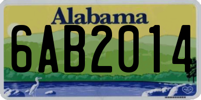 AL license plate 6AB2014