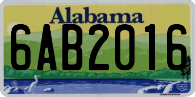 AL license plate 6AB2016