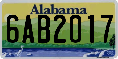AL license plate 6AB2017