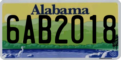 AL license plate 6AB2018