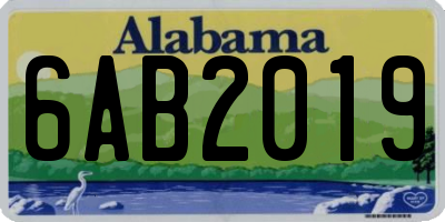 AL license plate 6AB2019