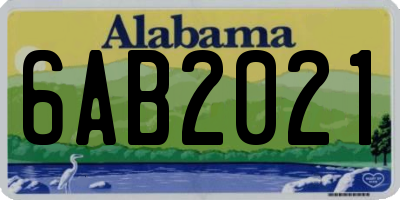 AL license plate 6AB2021