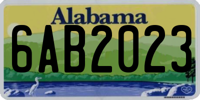 AL license plate 6AB2023