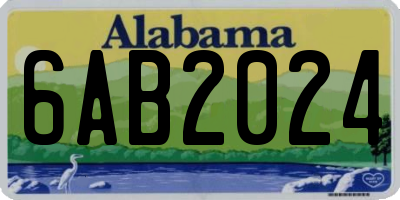 AL license plate 6AB2024