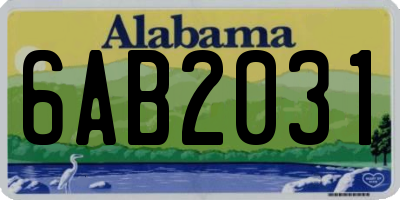 AL license plate 6AB2031