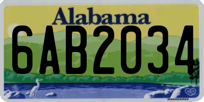 AL license plate 6AB2034