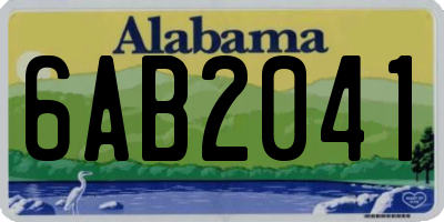 AL license plate 6AB2041