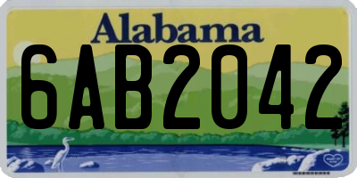AL license plate 6AB2042