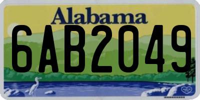 AL license plate 6AB2049