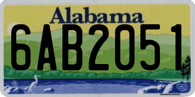 AL license plate 6AB2051