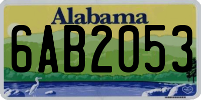 AL license plate 6AB2053