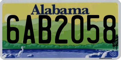 AL license plate 6AB2058