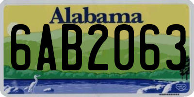 AL license plate 6AB2063