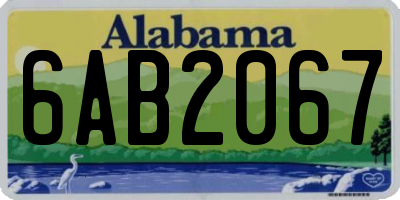 AL license plate 6AB2067