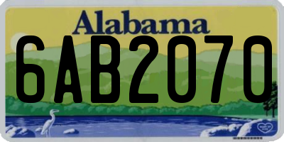AL license plate 6AB2070