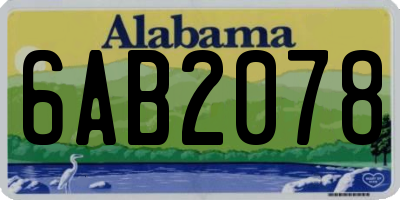 AL license plate 6AB2078