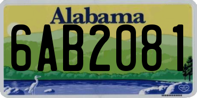 AL license plate 6AB2081