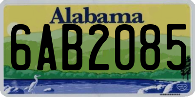 AL license plate 6AB2085