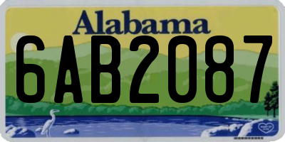 AL license plate 6AB2087