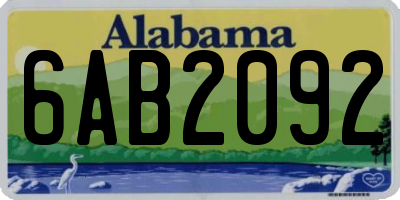 AL license plate 6AB2092