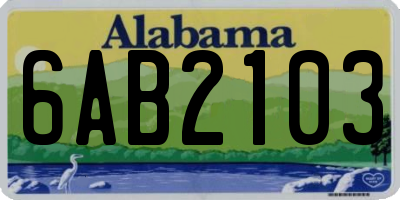 AL license plate 6AB2103