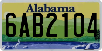 AL license plate 6AB2104