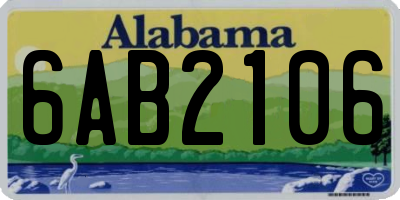 AL license plate 6AB2106